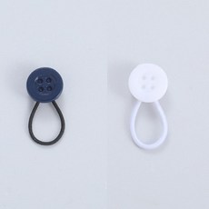 미즈코스 1+1 2P 요술 셔츠 단추 소매 늘리기 마술 후크 조절 고리, 1개, 화이트+네이비