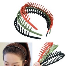 잔머리 고정 머리띠 세안 앞머리 정리 헤어밴드 데일리 빗살구조 물결머리띠, 그린, 1개, 그린
