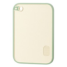 小麥桔桿加厚雙面砧板 PP+TPE材質 35x23x0.7cm 生熟分切 附研磨區, 綠色, 1個