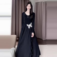 女款長洋裝 長袖 收腰 不規則 約會穿搭