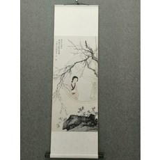 陳少梅 紅樓望梅 裝裱立軸 裝飾畫掛畫 尺寸40x150釐米 微噴複製, 參考詳情頁