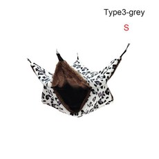 플러시 햄스터 해먹 작은 동물 더블 레이어 침낭 둥지 애완 쥐 다람쥐 케이지 하우스, S, Type3 G y