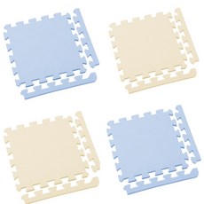 新生活家 2cm厚防護巧拼地墊-莫蘭迪五色任選32x32x2cm (48片)隨貨贈嬰兒中性洗衣精1000ml, 1個, 莫蘭迪藍+莫蘭迪卡其 (共48片)