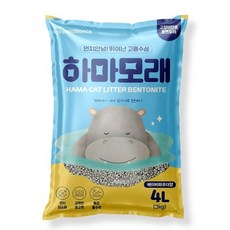 펫얼라이언스 고양이 모래 하마 벤토나이트 베이비파우더향 4L, 1개, 4g, 혼합색상