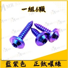 MR KING金色正鈦螺絲組（一組6顆）機車改裝配件, 藍紫色正鈦螺絲*6顆【不含空濾】, 藍紫色正鈦螺絲*6顆【不含空濾】