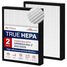 True HEPA Max2 Filter AP-1515-FP | Fits Coway Airmega 300 / 300S Air Purifiers by LifeSupplyUSA (2, True HEPA Max2 Filter AP-1515-