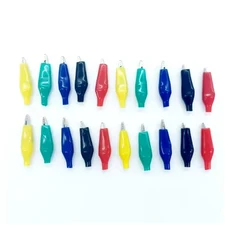 20개 1.4''/28mm 35mm 악어 클립 블랙 레드 전기 테스트 클램프 점퍼 보조기 보호 절연 커버, 01 5color G859B