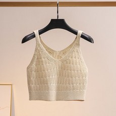 ORZQU 춘하 여성 나시 니트 펀칭 레이어드 조끼나시