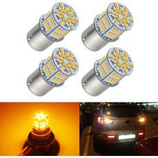 iFunyLED 4PCS 7443 LED 전구 브레이크 라이트 12V-24V 슈퍼 브라이트 7440 T20 LED 교체용 라이트 키트 세트 - 브릴리언트 레드, Amber Yellow, 1156