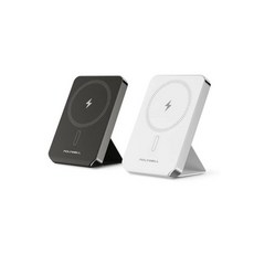 POLYWELL 寶利威爾 磁吸式行動電源 5000mAh 迷你無線充 Type-C 自帶折疊支架 灰色