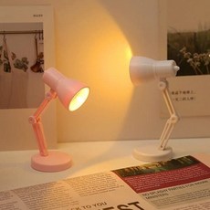 [예스24배송]미니 레트로 컬러 독서 집게 스탠드조명, 핑크