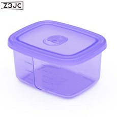 Z3JC 食品級硅膠冰箱收納盒保鮮袋水果蔬菜儲物盒冷凍分裝保鮮盒飯盒, 1個, 600ML紫色歐標:如圖