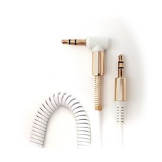 제사오스토어 3극 ㄱ자 스프링케이블 AUX SUV 관리용품 자동차 캠핑, 블랙