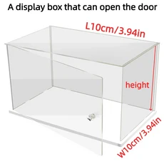 문짝 열 수 있는 디스플레이 박스 방진 보관함 랙 1 개 크리스탈 핸들 선물 포함, 01 height10cm, 07 10x10cm