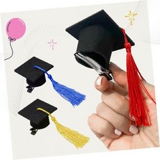 학사모 헤어핀 졸업식 기념품 펠트 악세사리 집게핀 선물 파티 소품, 1개, 레드