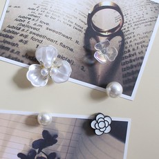 빅진주꽃 5P set 냉장고 현관문 인테리어 사무실 자석 작지만 강력한 귀여운 마그넷, 1.펄진주꽃 5pcs 세트 자석