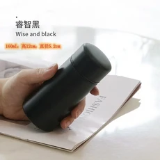 304 스테인리스 스틸 보온컵 160ml 미니 포켓컵 휴대용 여행컵 야외 캠핑 하이킹 진공 보온병, 01 160ml, 01 black