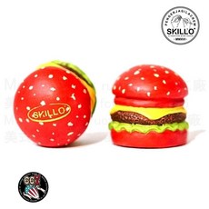 美式工廠 SKILLO 手工製作紅色漢堡氣嘴蓋，密封保鮮，廚房裝飾，耐用易清潔, 1個, 黑色