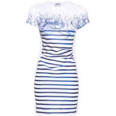 장폴고티에 스트라이프 프린트 드레스