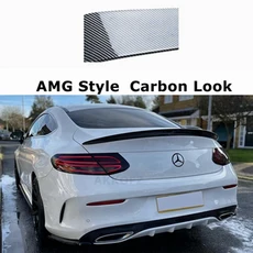 벤츠 W205 쿠페 C클래스 C63 AMG 카본 글로스 블랙 리어 스포일러 15-년 호환, AMG- 카본 룩