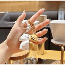 말티즈 강아지 커플 키링