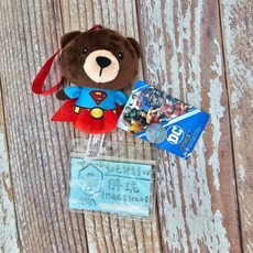 DC COMICS 超人蝙蝠俠熊熊伸縮識別證扣 護理師學生證件夾易拉扣, 1個, 小熊超人
