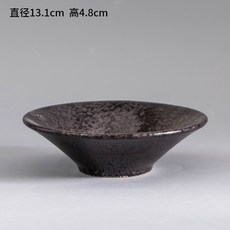 陶瓷花器 劍山插花器皿 禪意日式小原流水培鮮花插花器, 復古-斗笠釉點-小,無規格