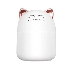 귀여운 애완 동물 가습기 미니 사무실 데스크탑 에어컨 룸 공기 가습 USB 소형 가정용 무거운 안개 스프레이, 02 White cat, White cat, 1개