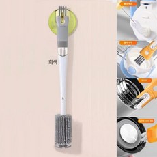 슈퍼코리아 실리콘 다기능 물병 5in1 세척솔 브러쉬, 1개, 그레이