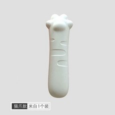 貓咪把套 門把手護套 矽膠防撞門把套, 米白 /,貓爪防碰撞門把手護套