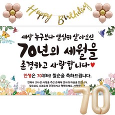 이벤트홀릭 칠순 현수막 파티용품세트 고희 잔치, 기본세트