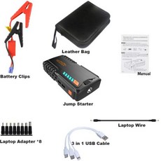 오토바이점프스타터 배터리점프선 바이크 밧데리충전기 TENGSHI 배터리 충전기 12V 오토바이 St용 시동 장치 12800mA 2USB 파워 뱅크 800A, 1) Black, 1개