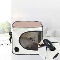 애완 동물 목욕 건조 박스 접이식 강아지 고양이 샤워기 용품 반려 털말 리기용 드라, 1개, 브라운