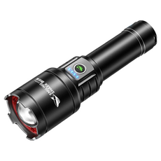 微笑鯊 SD7004 黃白雙光強光手電筒 LED 伸縮變焦手電 露營燈 黃光, 1個, 【1電】微笑鯊SD7004-雙光