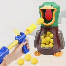 스마트픽 오리 과녁 공기총 세트 EVA총알 12발 포함 사격게임 장난감, 플라스틱공기총+12발고무총알세트