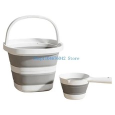 컴팩트 접이식 물통 버킷 스쿠프 건설 사용 홈 여행 필수, 2. White gray