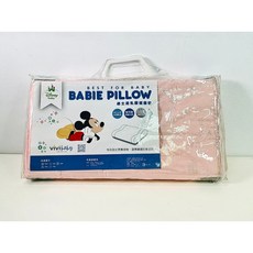vivibaby 蝴蝶結米妮健康嬰幼兒枕，柔軟透氣，呵護寶寶頸椎，預防頭部變形, 粉紅色