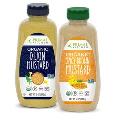 프라이멀 키친 유기농 머스타드 버라이어티 팩 디종 & 스파 Primal Kitchen Organic Mustard Variety Pack Dijon & Spicy Brown, 1개