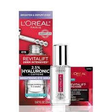L'Oreal Paris Revitalift 히알루론산 카페인 하이드레이팅 아이 세럼 모이스처라이저 샘플 포함, 0.67 Fl Oz (Pack of 1), 1