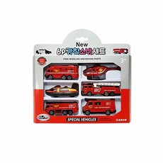 경찰 소방 미니카 세트 6p 구급차 장난감 경찰차 소방차 어린이 완구 구조 차량 놀이, 소방세트