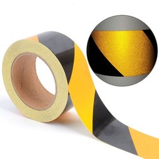 안전표시 사선 반사테이프 황흑색 28M 야광반사 축광 42348PC 1(ea), 색상