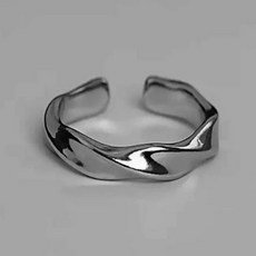 다데이 남녀공용 실버 모비우스 링 반지