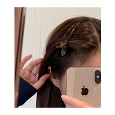 [포인트 옆머리핀] 옆머리핀 집게핀 헤어액세서리 꽃집게핀, 2. 검정색