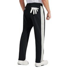 UPSOWER 남성용 스트레치 골프 팬츠 드레스 작업 바지 슬림 핏 경량 캐주얼 편안한 주머니 달린 슬랙스 사무실 여행 바지 블랙.