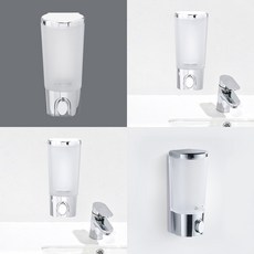 원형 디스펜서 400ml 실버 물비누케이스 화장실디스펜서