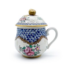Antique 프랑스 세브르 팟드크림 Pot De Creme 명품 왕실도자기 마리앙투아네트 데미잔 에소잔 소스볼, 1개