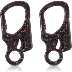 아힐러 카라비너 클립 이중 오열 방지 잠금 디자인 야외 캠핑 하이킹용 3인치 아연 합금 헤비 키 체인 링, 2PCS, Black Orange Green, 1개