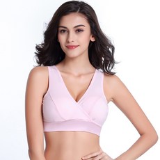 DFMEI 孕婦內衣背心式無鋼圈交叉哺乳文胸舒適孕產睡眠文胸 不配帶乳墊