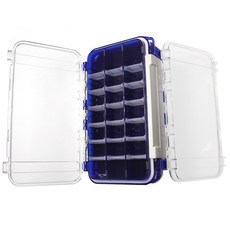 飛釣路亞餌兩用盒 雙開防水分格式設計 漁具收納盒, 1個, 藍色一個(包郵)