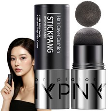 빈모 새치 커버 써니팝 헤어 커버 쿠션 스틱팡 헤어라인 흰머리커버 헤어쿠션, 1개, 네추럴 블랙